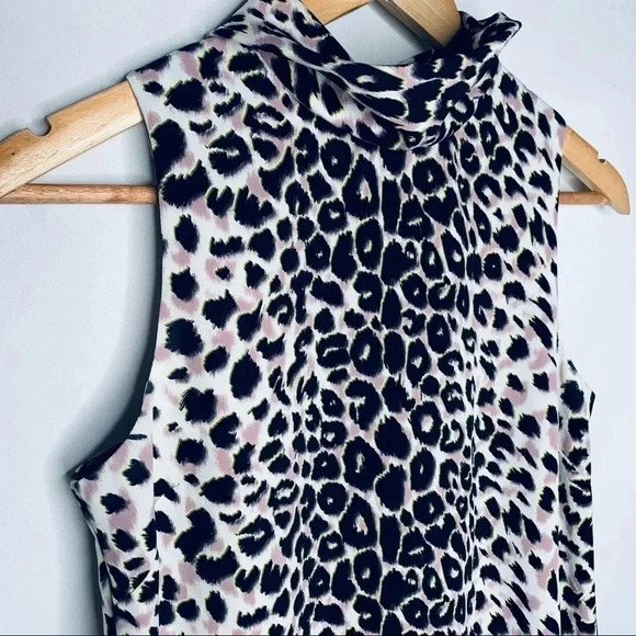 TOPSHOP Leopard Print Sleeveless Tunic Dress Size 4 - Picture 7 of 13